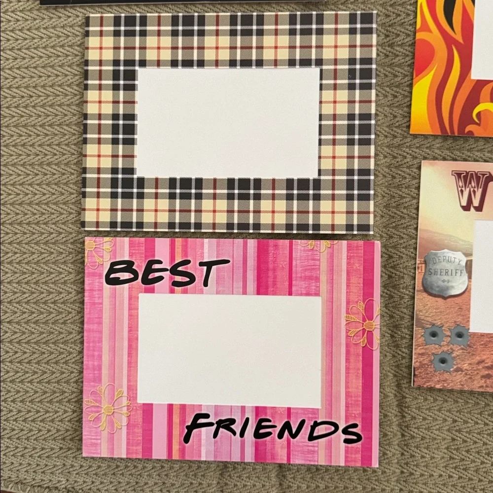 Colorful Graphic Paper Picture Frames Set 10 party favors 3” x 5” photos crafts